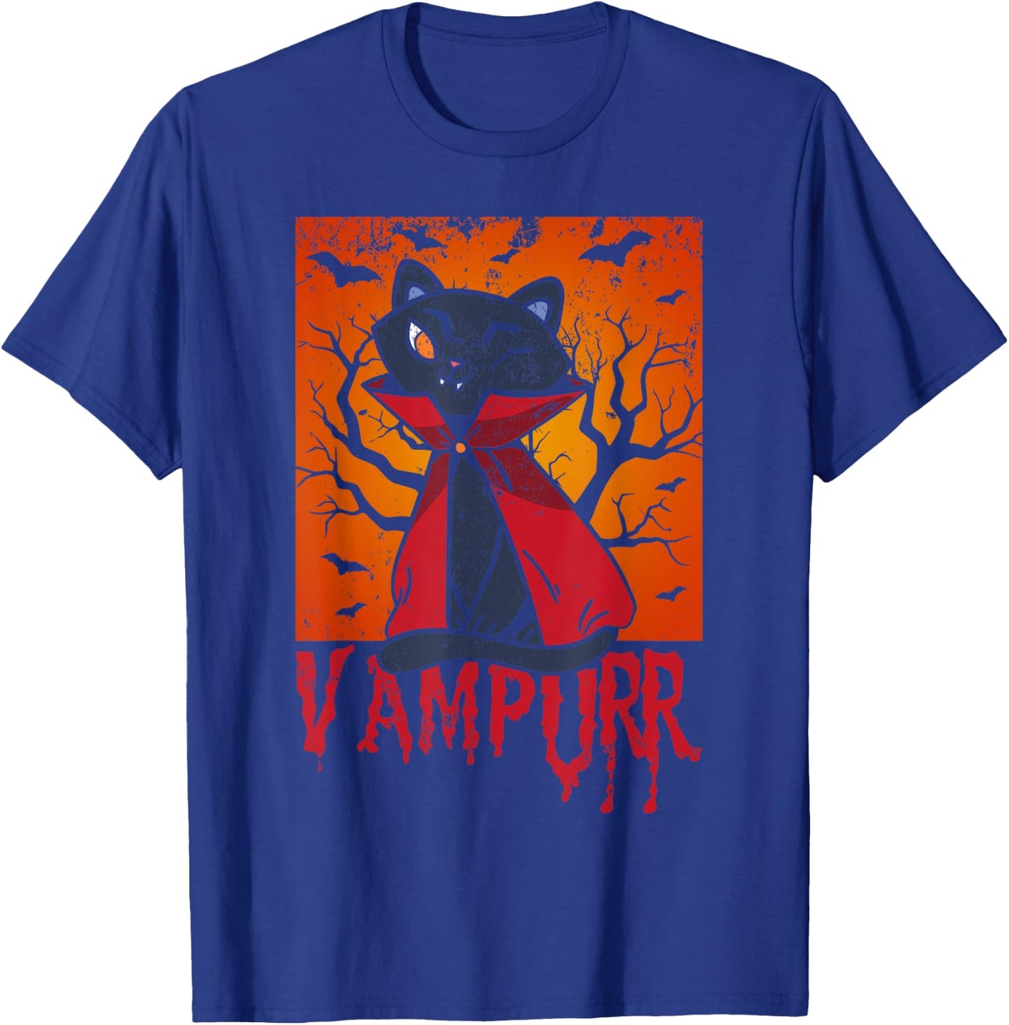 Vampurr Vampire Costume Cat Lover Kitten Halloween T-Shirt - T-Shirt | Royal