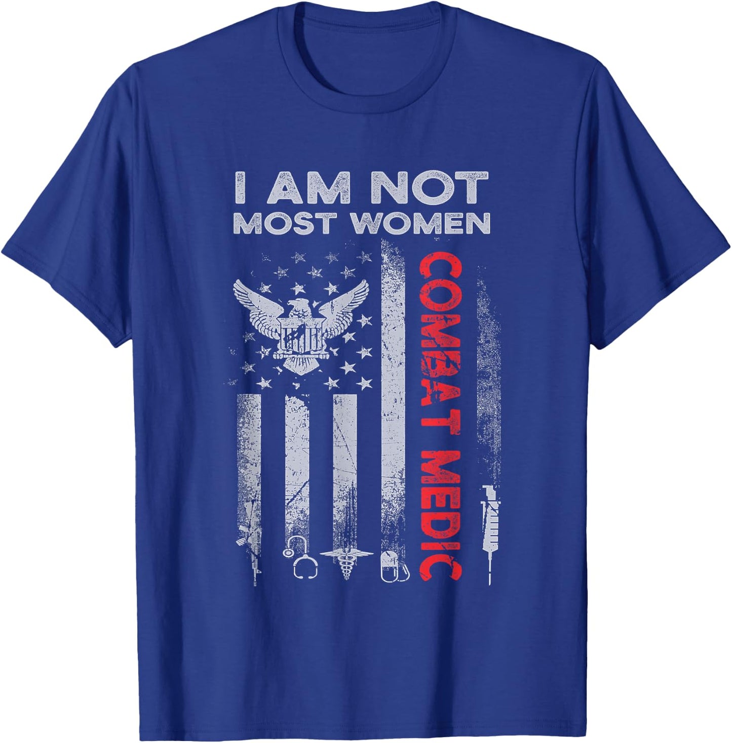 Proud Combat Field Medic Veteran Soldier Gifts Combat Medic Most Women USA American Military T-Shirt - T-Shirt | Royal