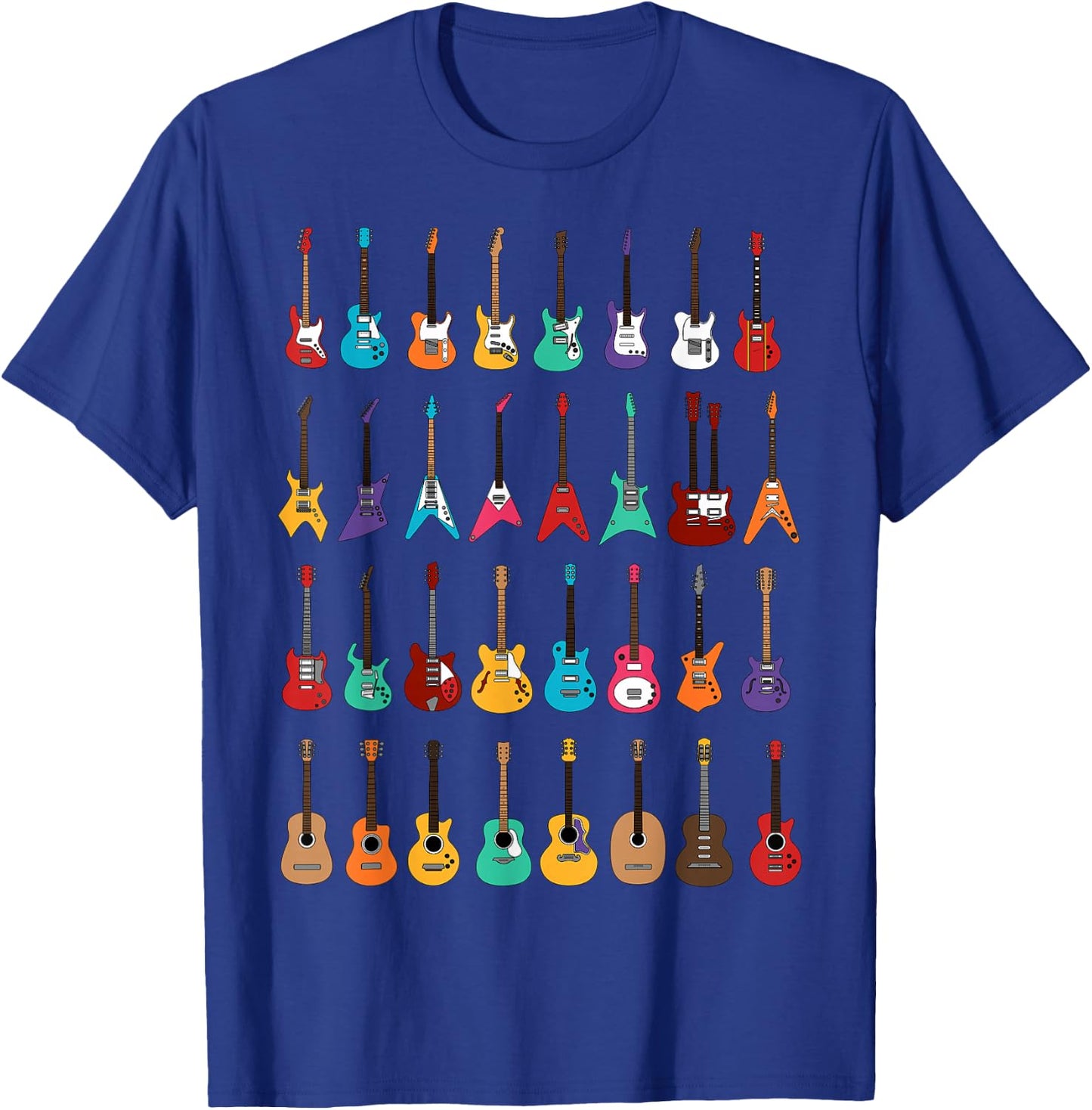 Funny Rock & Roll Guitars Cute Musical Instrument Gift Kids T-Shirt - T-Shirt | Royal
