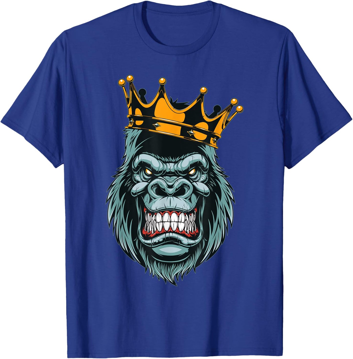 Wild Gorilla Graphic - Novelty & Cool Designs T-Shirt - T-Shirt | Royal