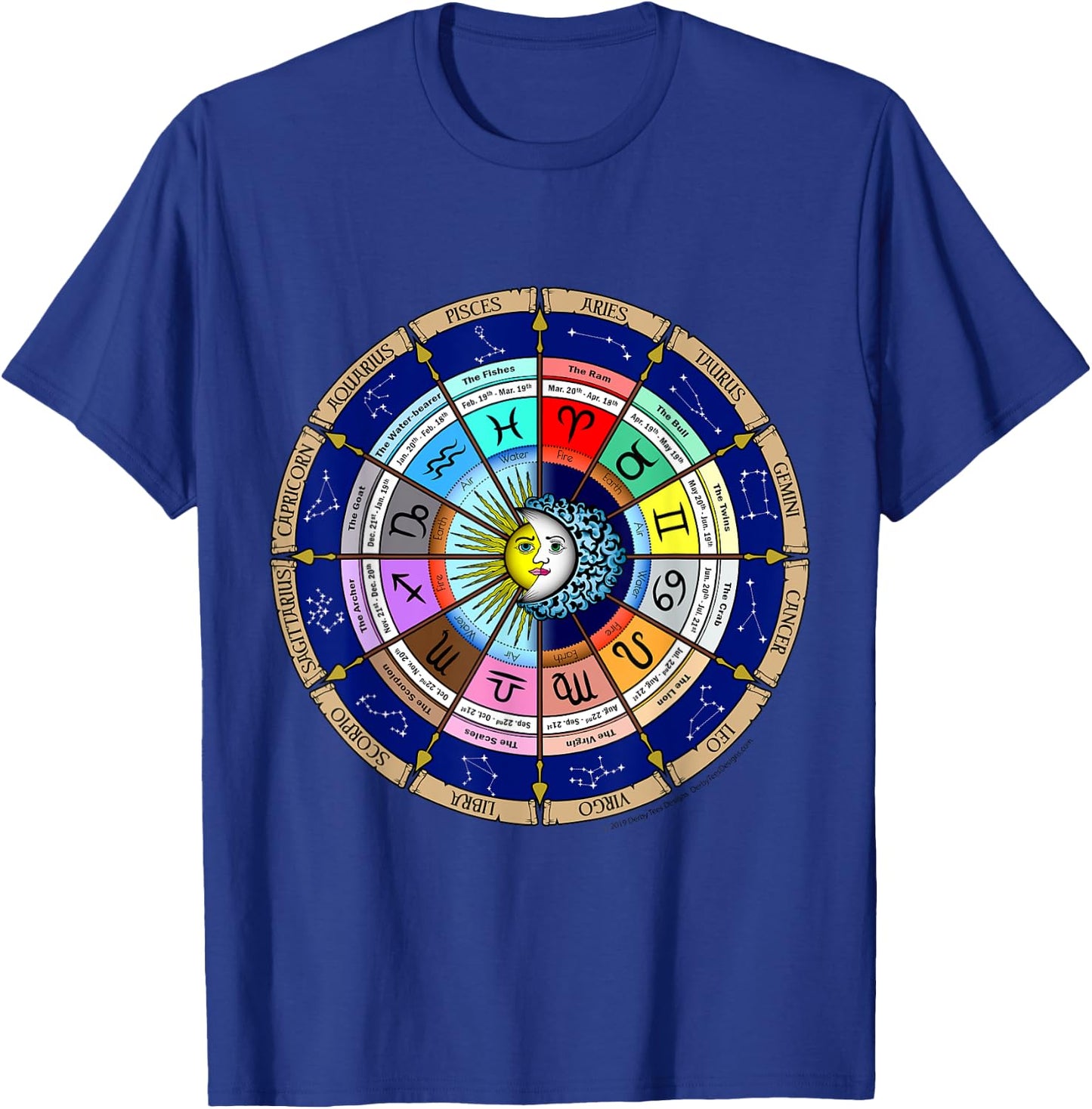 2020 Astrology Horoscope Zodiac Star Sign Spiritual Calendar T-Shirt - T-Shirt | Royal