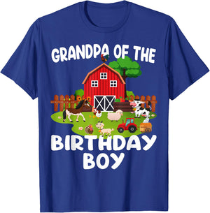 Barnyard Birthday Farm Animals Grandpa Birthday Boy T-Shirt - T-Shirt | Royal