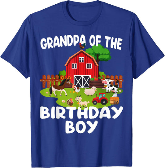 Barnyard Birthday Farm Animals Grandpa Birthday Boy T-Shirt - T-Shirt | Royal