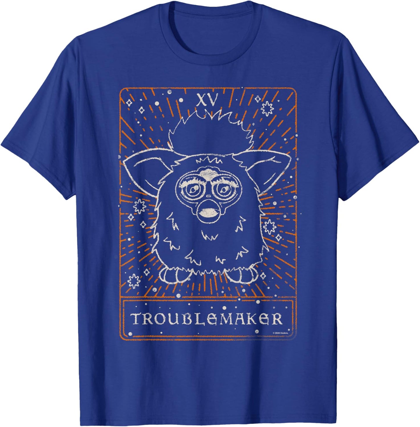 Furby Halloween Celestial Tarot Card Trouble Maker Outline T-Shirt - T-Shirt | Royal