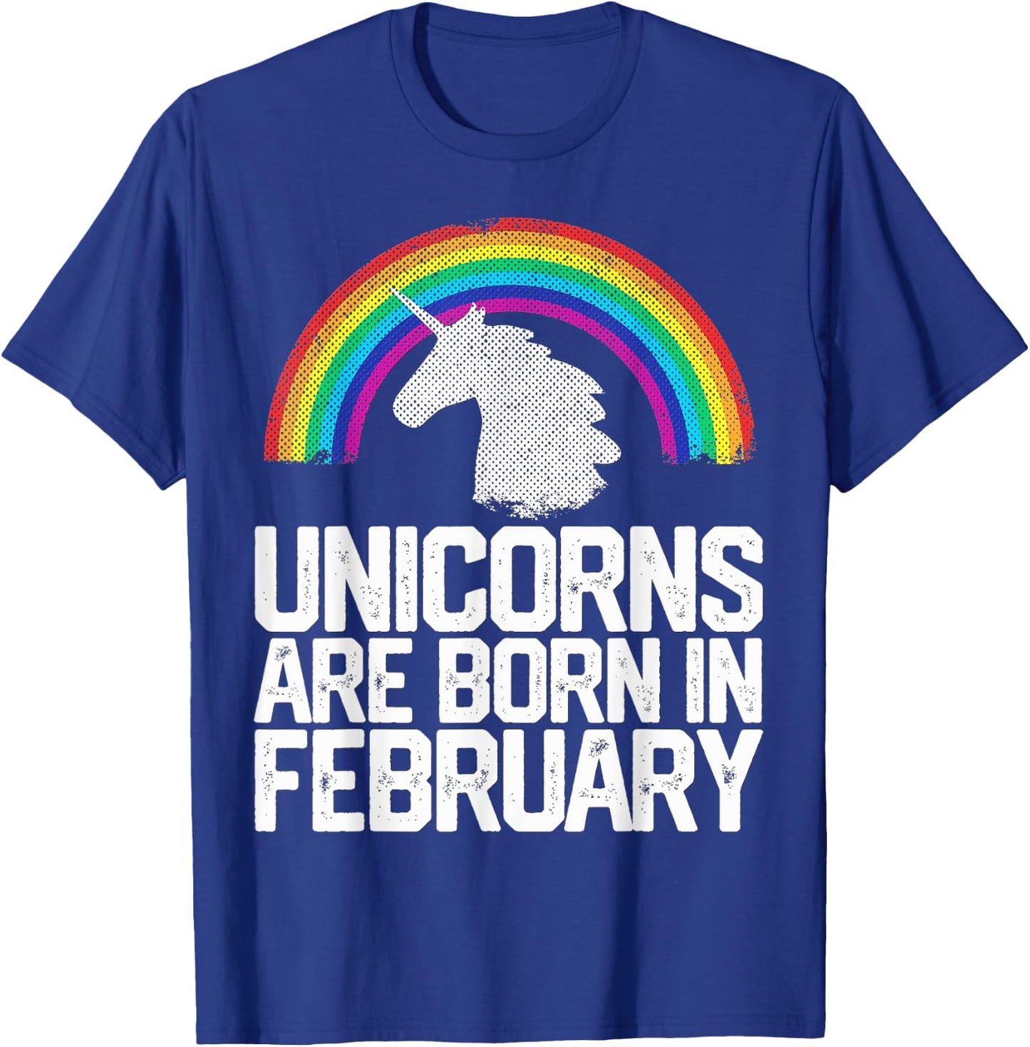 Unicorns Are Born In February Birthday Gift Women Girls Teen T-Shirt - T-Shirt | Royal