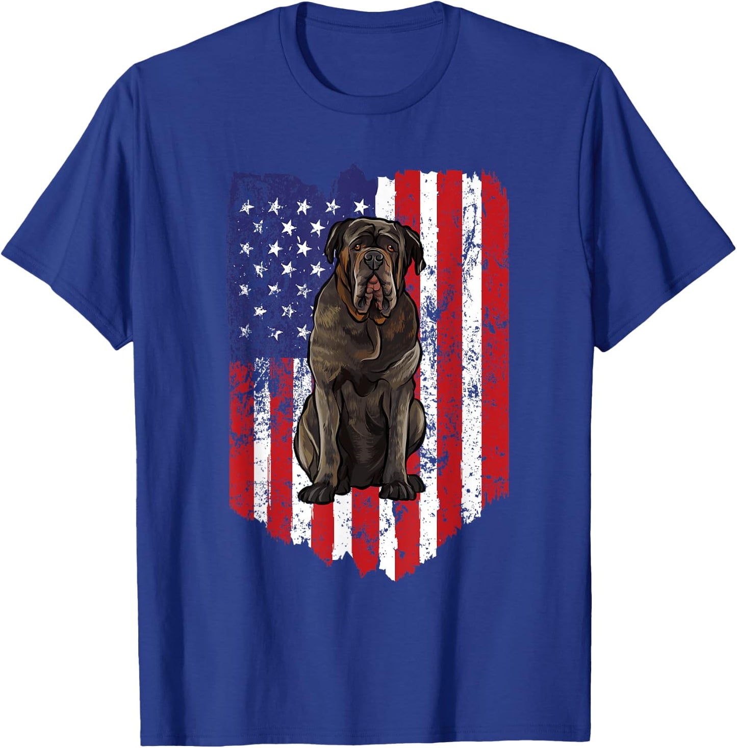 American Flag Neapolitan Mastiff 4th Of July USA T-Shirt - T-Shirt | Royal