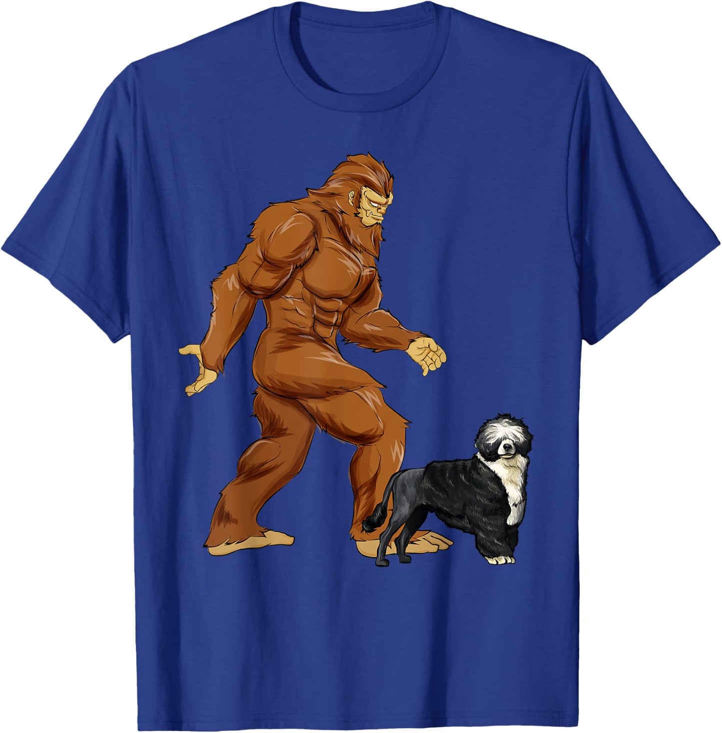 Funny Bigfoot Walking Portuguese Water Dog Sasquatch Dog Women Kids T-Shirt - T-Shirt | Royal