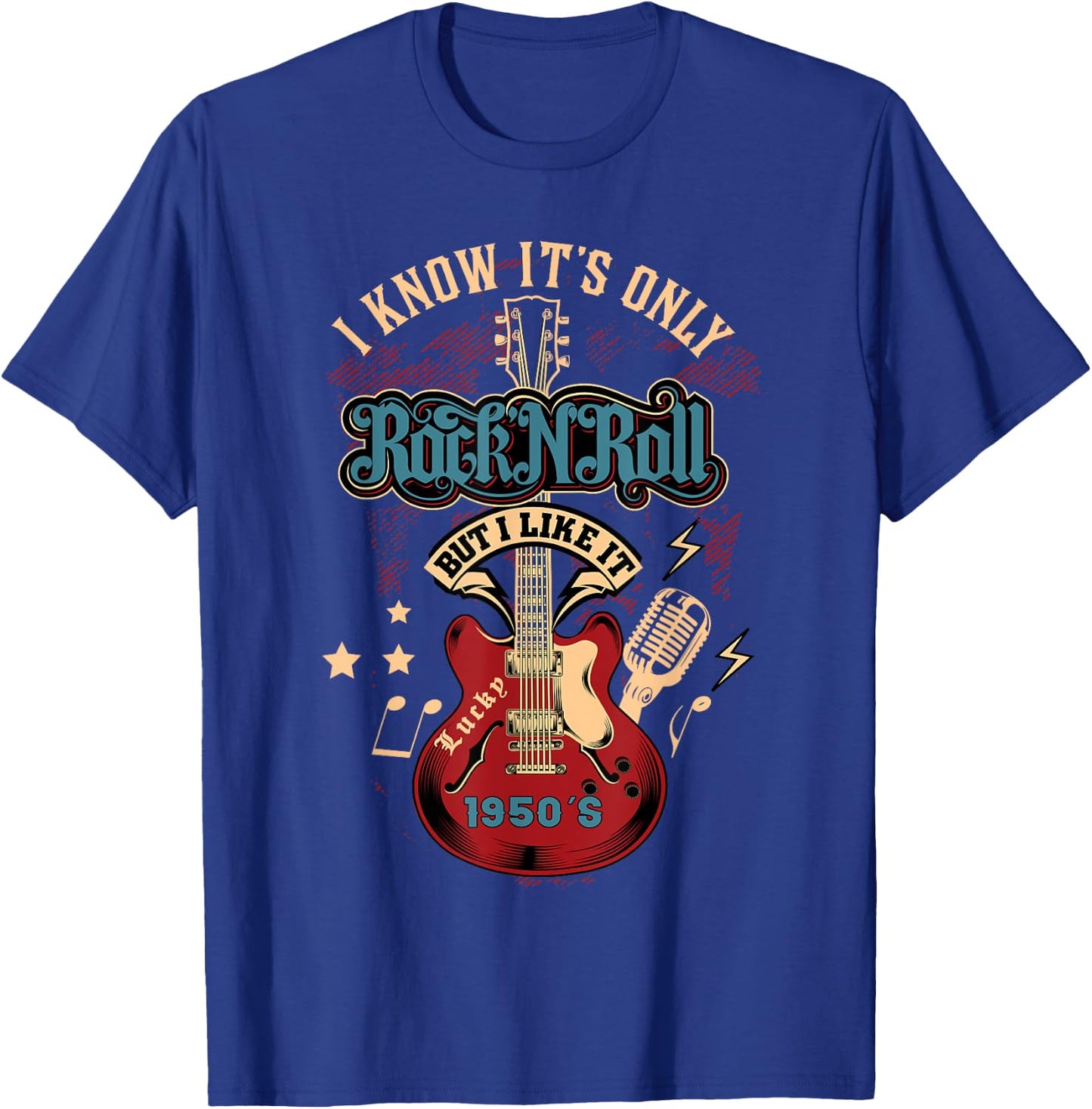 50s Rockabilly Clothing 1950s Sock Hop Rock N Roll Rocker T-Shirt - T-Shirt | Royal