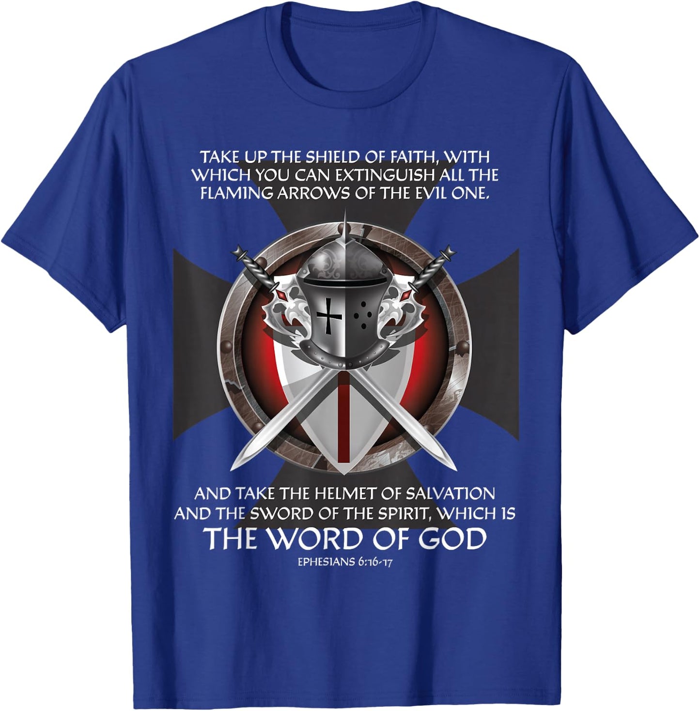Armor of God Christian Bible Verse Religious Faith Graphic T-Shirt - T-Shirt | Royal