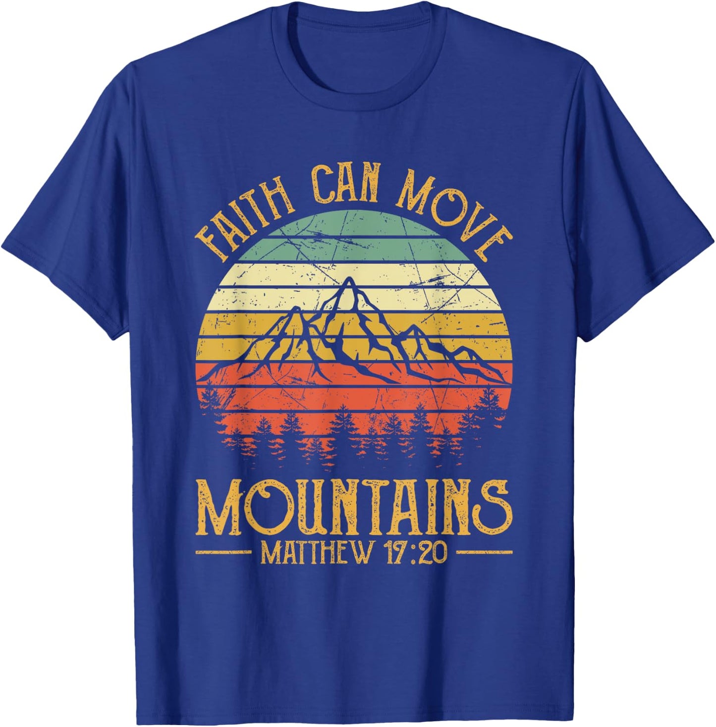 Faith Can Move Mountains Kids Christian T-Shirt - T-Shirt | Royal