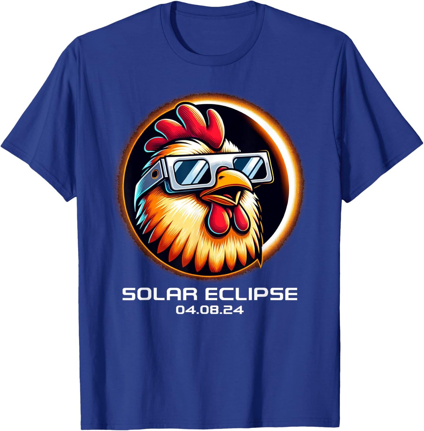 Total Solar Eclipse 2024 Chicken Totality Cute Matching T-Shirt - T-Shirt | Royal