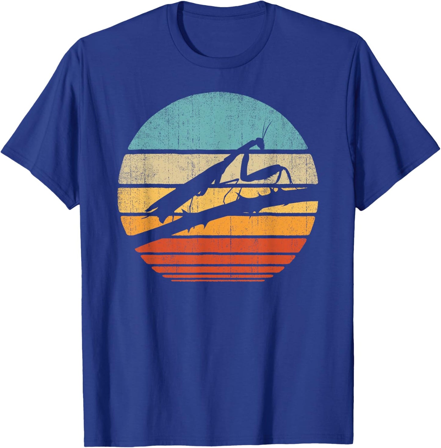Praying Mantis Retro Vintage 60s 70s Sunset Bug Insect Men T-Shirt - T-Shirt | Royal