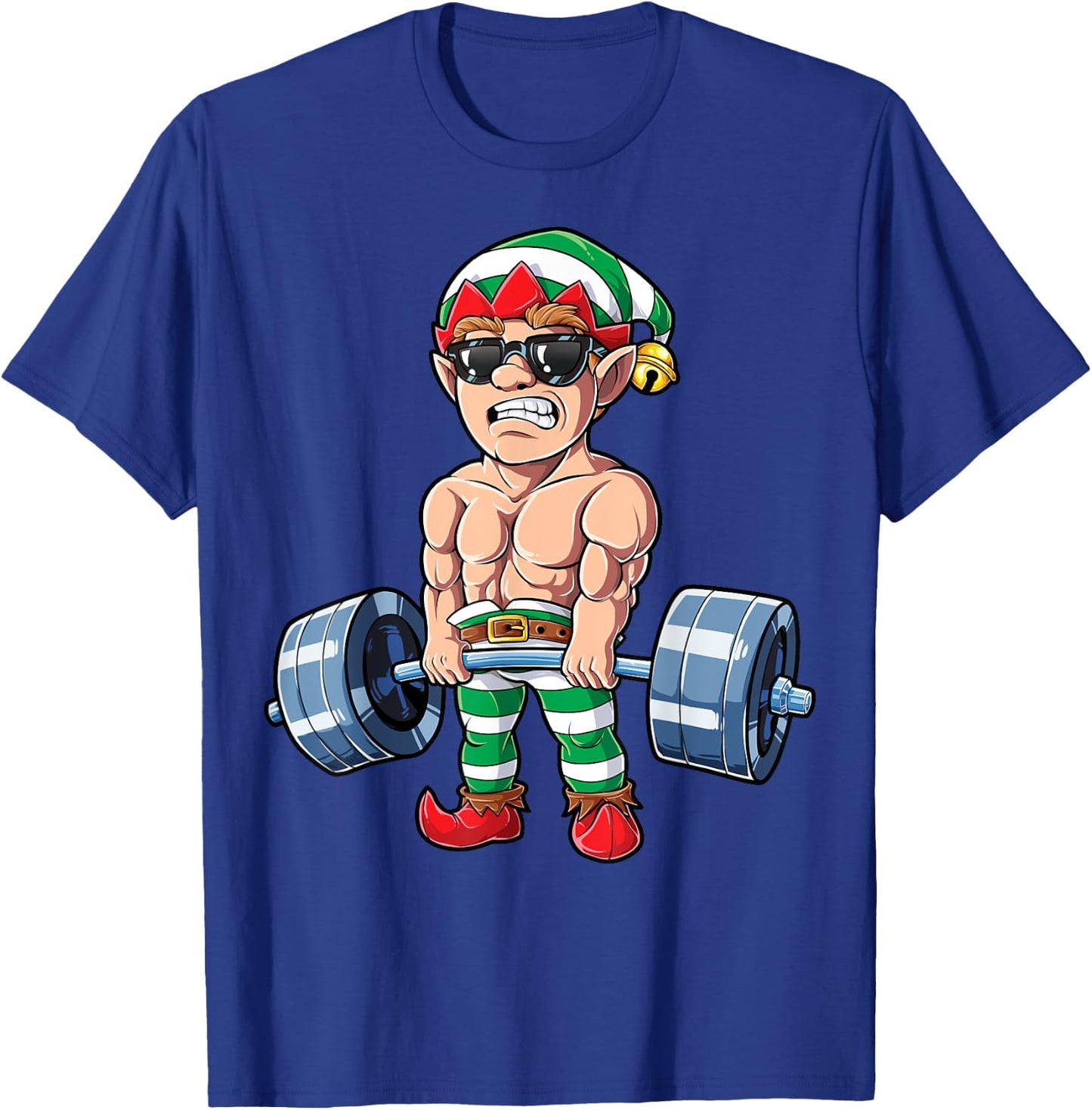 Eleven Weightlifting Christmas Fitness Gym Deadlift Xmas Men T-Shirt - T-Shirt | Royal