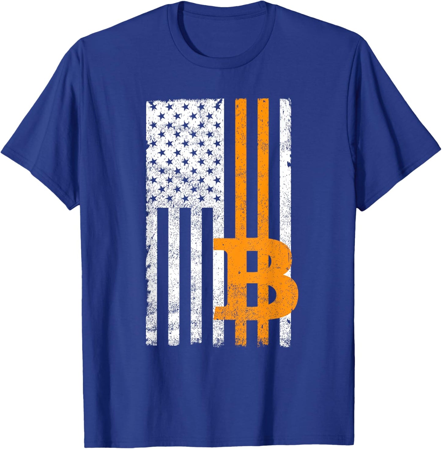 Vintage Bitcoin BTC USA Flag Crypto Currency Traders Bitcoin Men T-Shirt - T-Shirt | Royal
