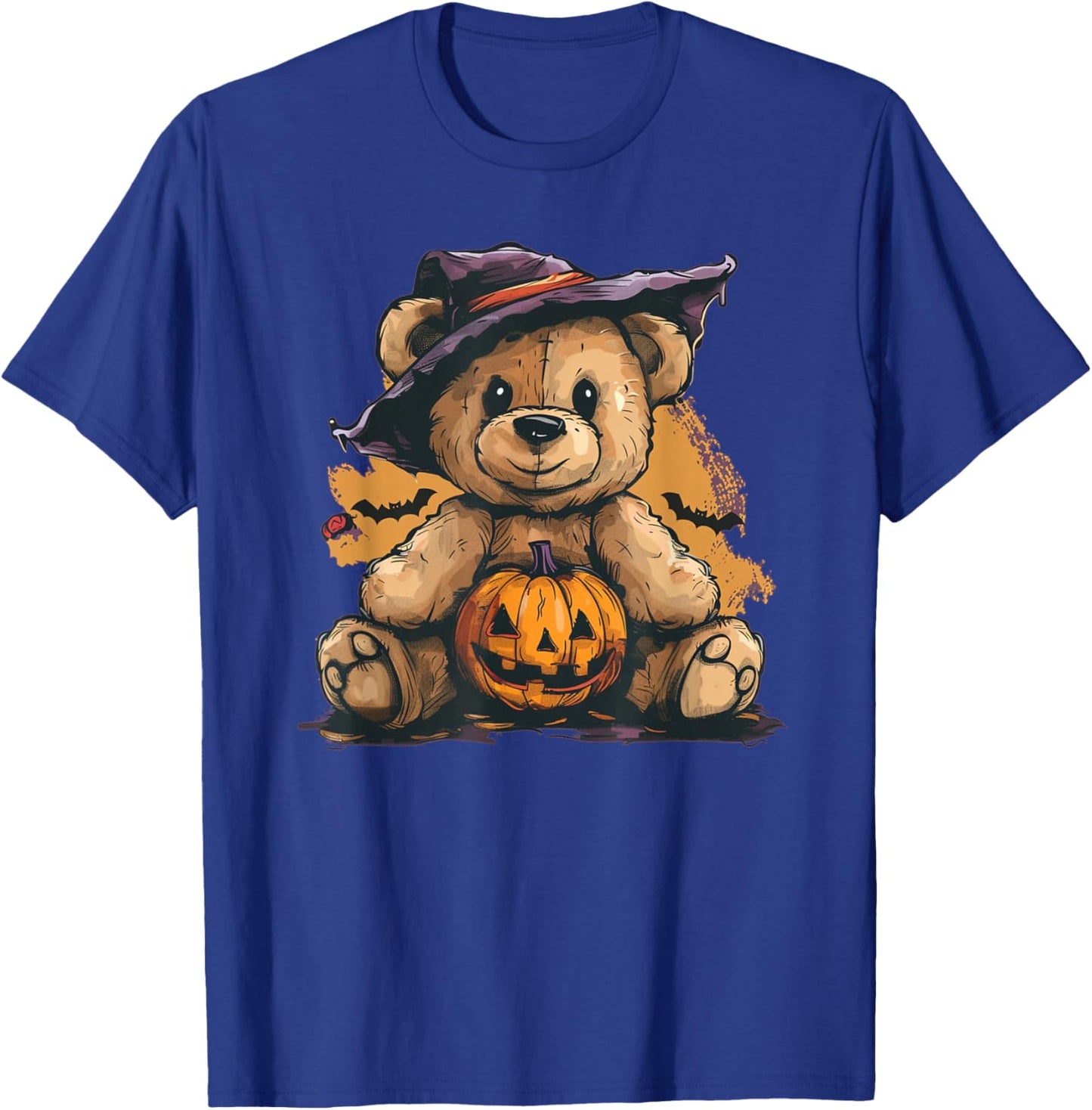Cool Pumpkin and Teddy Bear for Halloween T-Shirt - T-Shirt | Royal