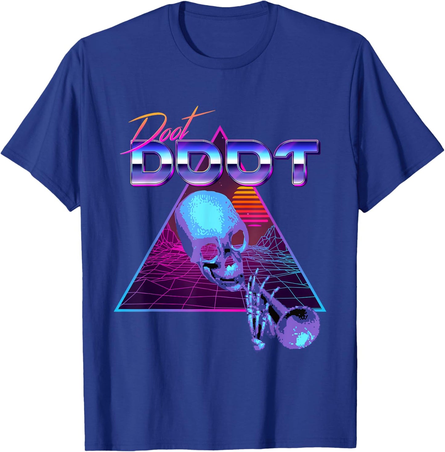 Doot Doot Mr Skeltal Synthwave Streetwear T-Shirt - T-Shirt | Royal