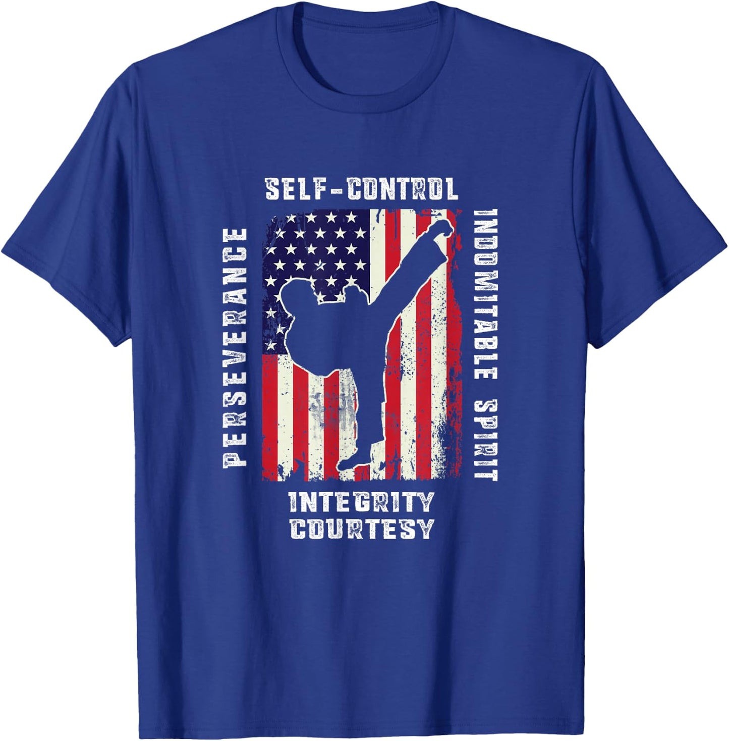 Cool American Flag Taekwondo Gift | Tae Kwon Do Martial Arts Small T-Shirt - T-Shirt | Royal