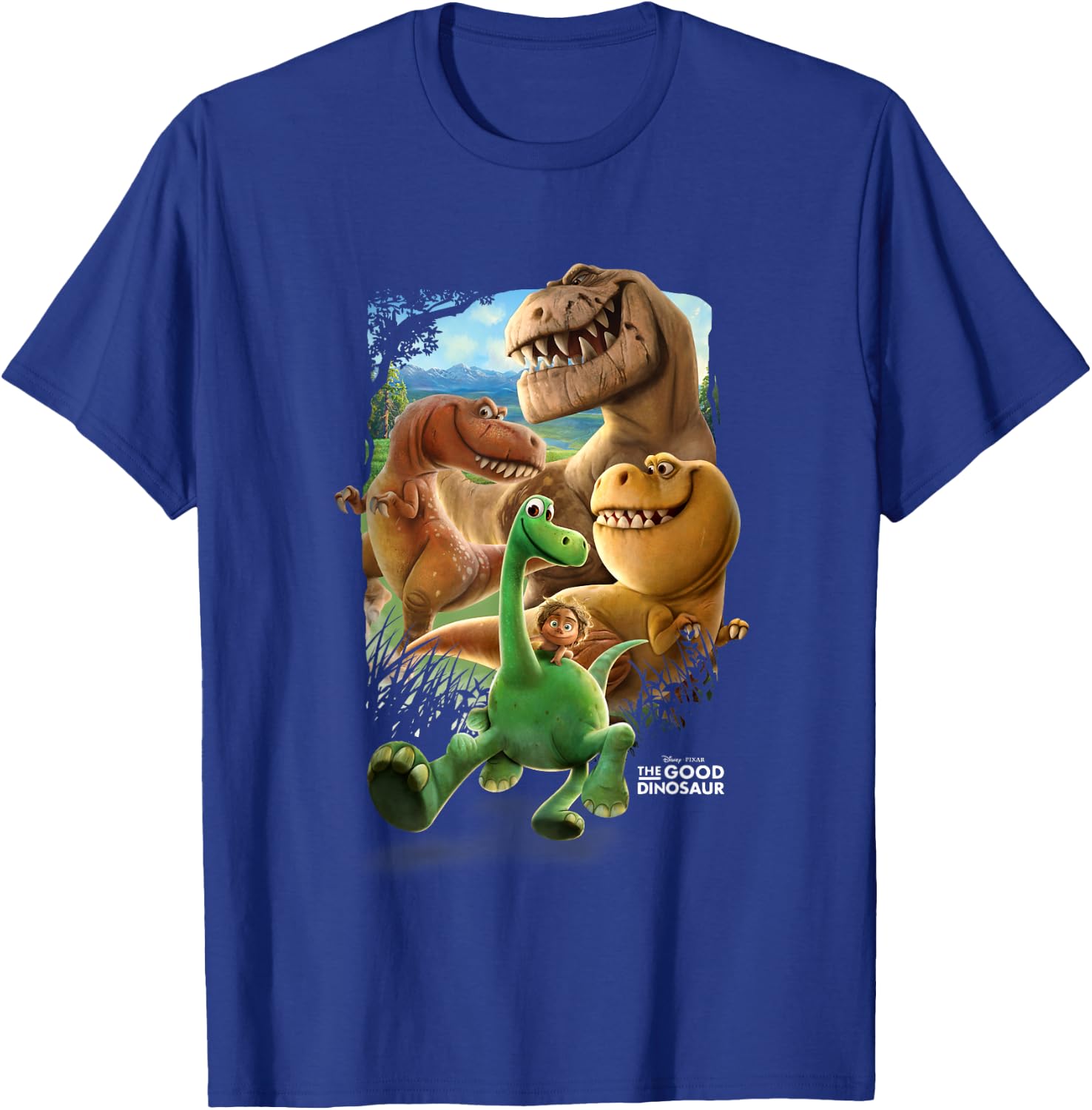Disney Pixar The Good Dinosaur Main Characters Chest Poster T-Shirt - T-Shirt | Royal
