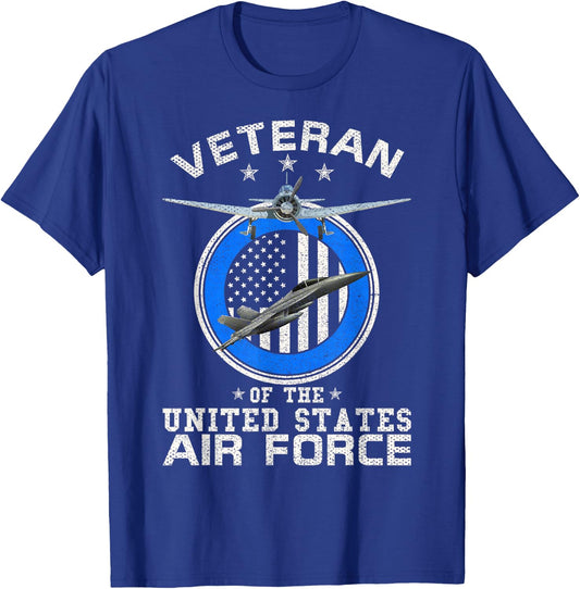 Vintage Veteran Of The United States Air Force U.S Military T-Shirt - T-Shirt | Royal
