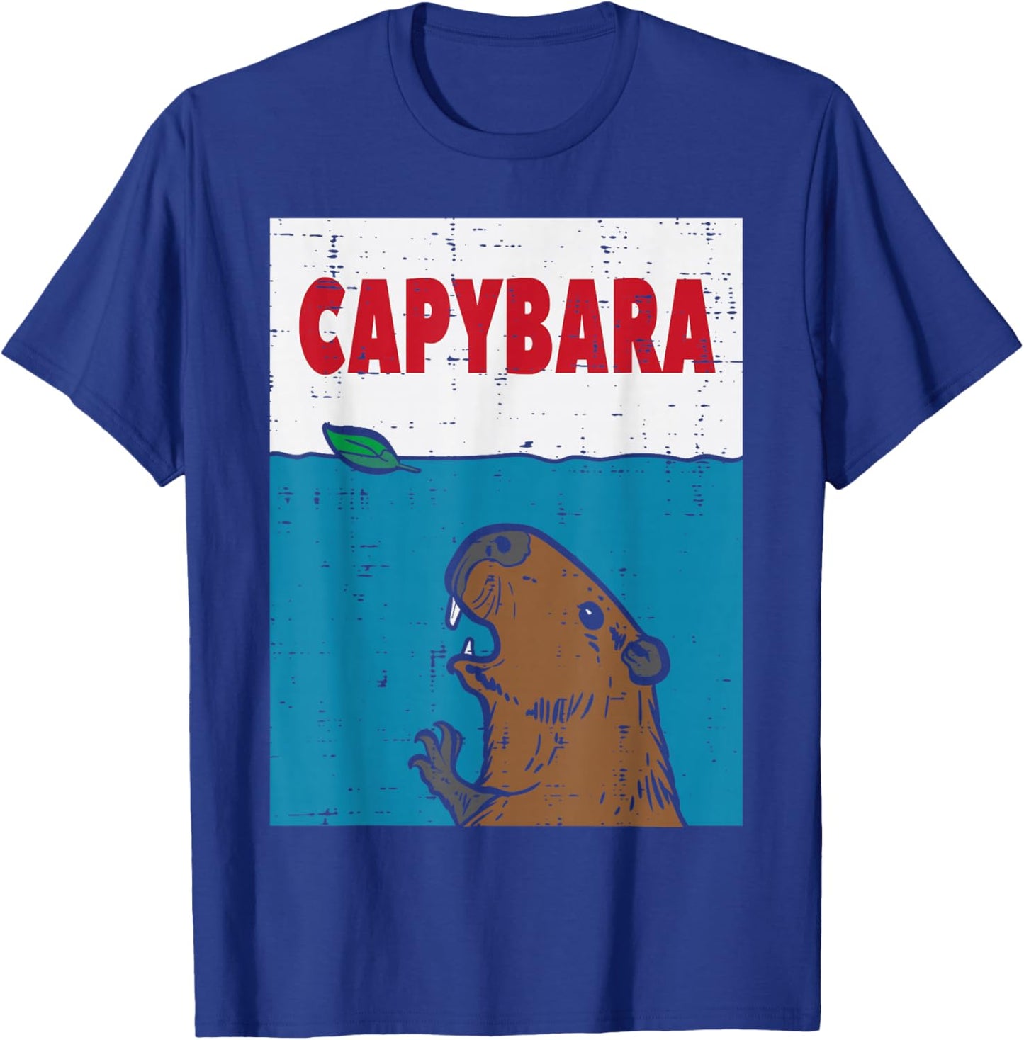 Capybara Jaws Funny Capy Rodent Parody Men Women Kids Youth T-Shirt - T-Shirt | Royal