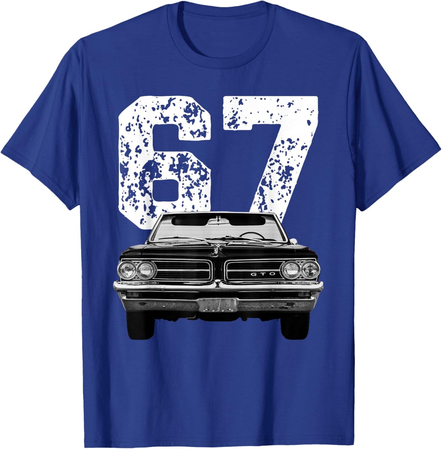 1967 67 Gto Classic Car Old School Muscle Car Birthday Retro T-Shirt - T-Shirt | Royal