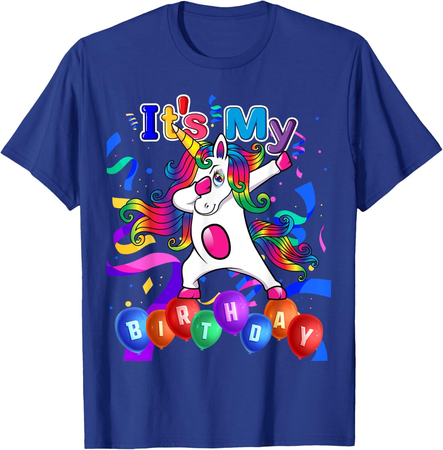 Kids Adult Its My Birthday Girl Dabbing Unicorn Party Outfit T-Shirt - T-Shirt | Royal