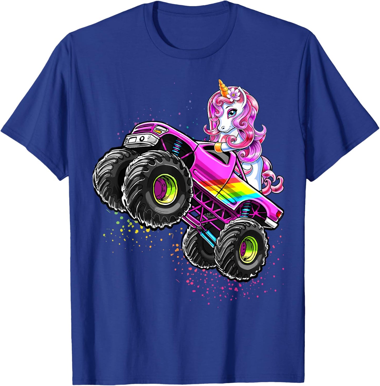 Monster Truck Unicorn Birthday Party Monster Truck Girl Gift T-Shirt - T-Shirt | Royal