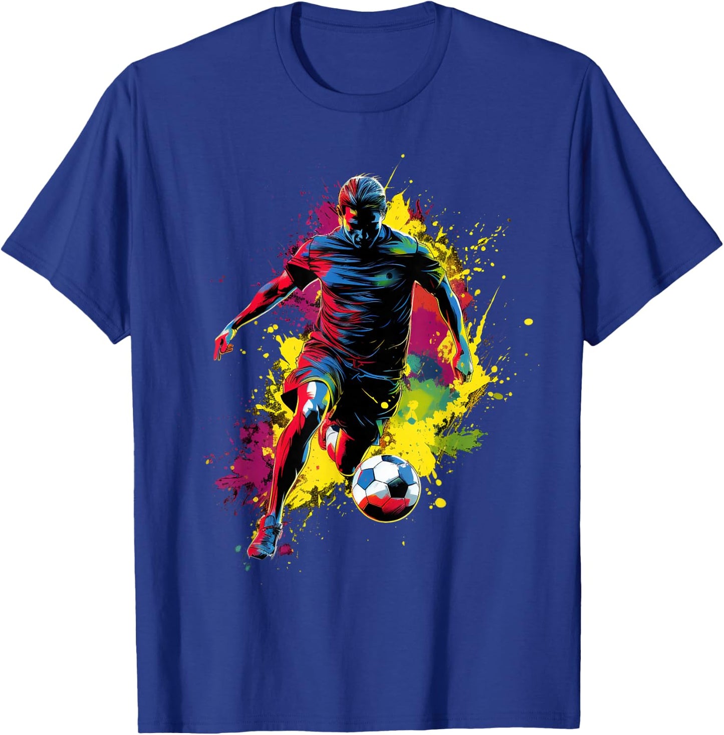 Colorful Soccer player Boy on Soccer T-Shirt - T-Shirt | Royal