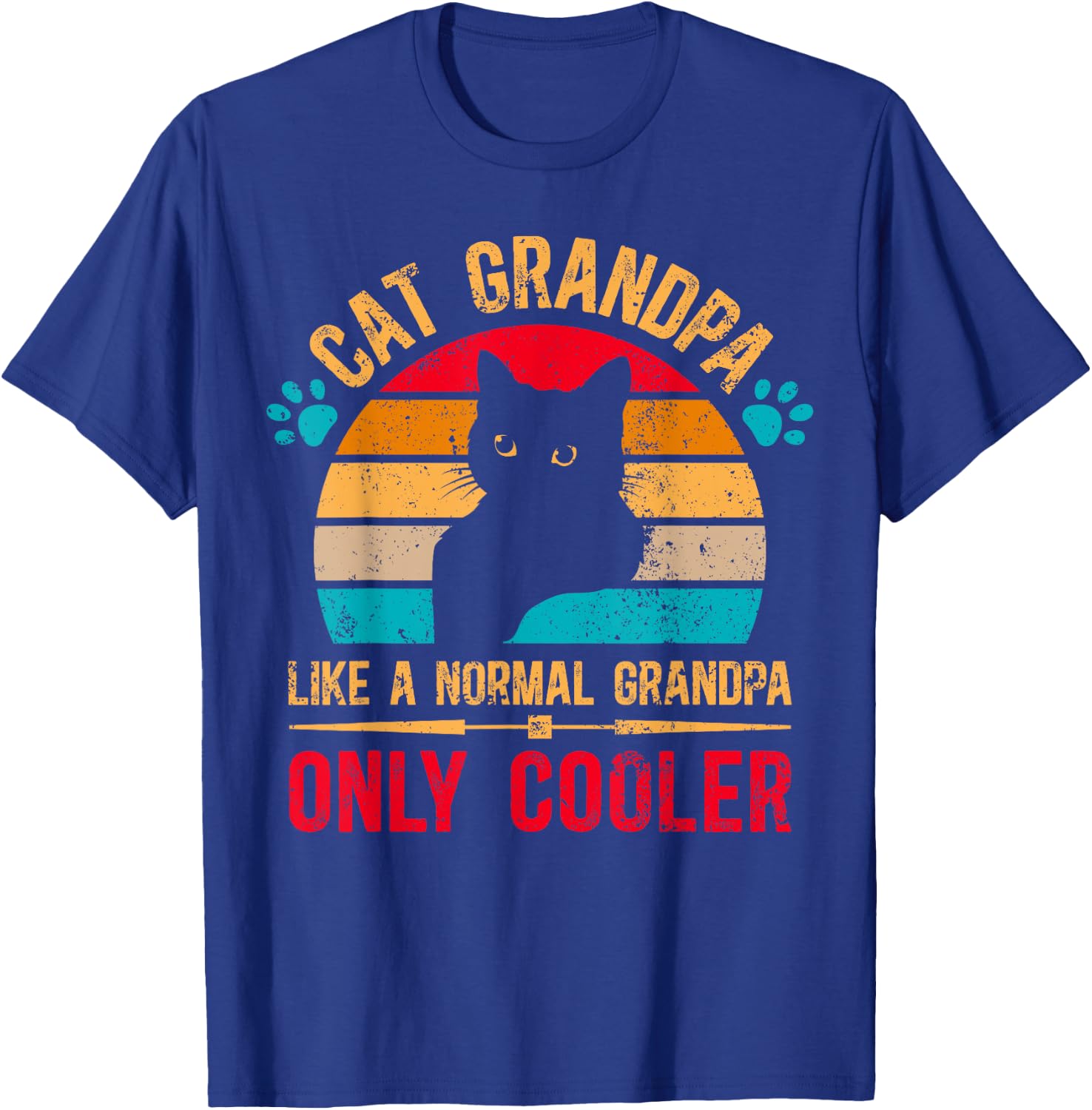 Cat Grandpa Cooler Cat Lover Grandpa Cat Grandfather T-Shirt - T-Shirt | Royal
