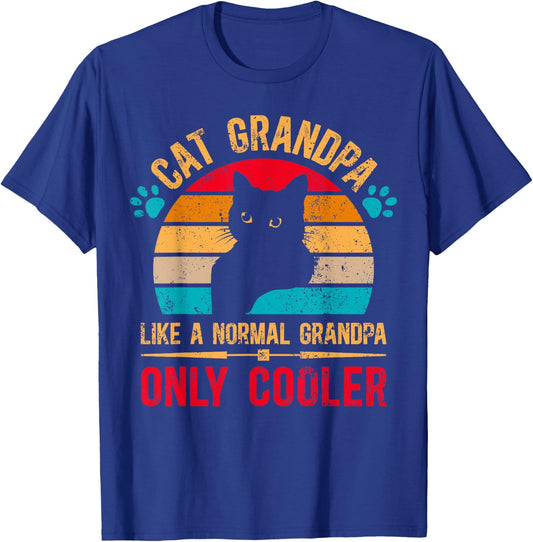 Cat Grandpa Cooler Cat Lover Grandpa Cat Grandfather T-Shirt - T-Shirt | Royal