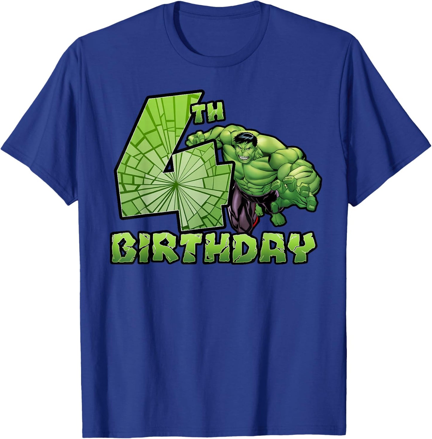 Marvel Avengers Hulk Smash 4th Birthday T-Shirt - T-Shirt | Royal