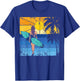 Tropical Beach Surf Sunset Surfboard Surfer Ocean Surfing T-Shirt - T-Shirt | Royal