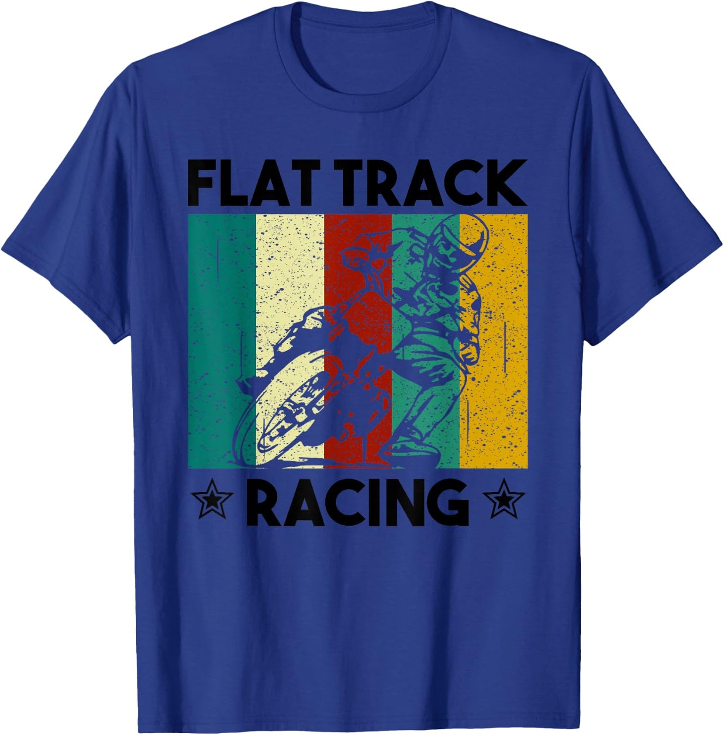 Vintage Flat Track Racing Gift Motorcycle Racer Men Women T-Shirt - T-Shirt | Royal