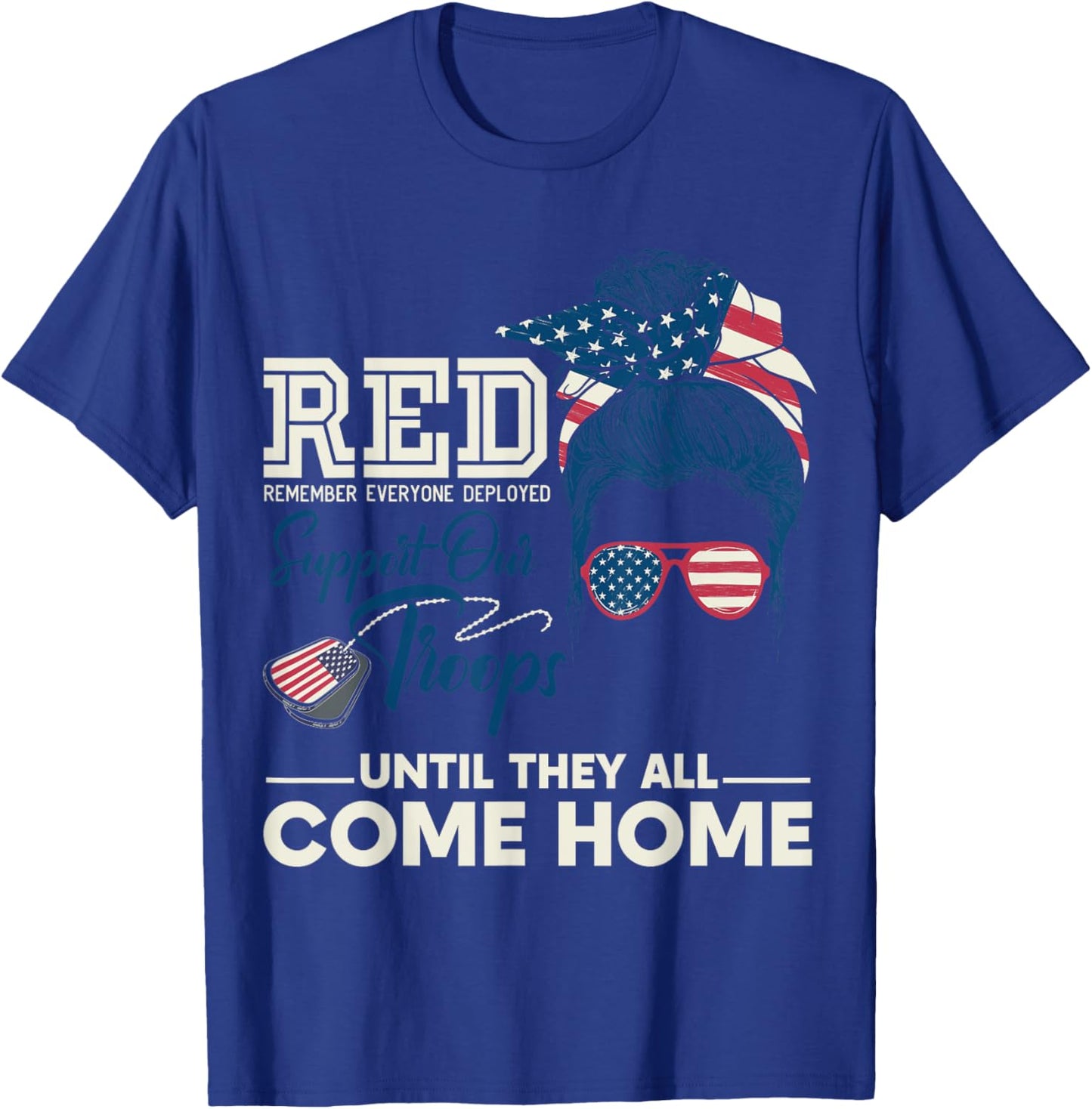 On Friday We Wear Red Friday Military Support Troops T-Shirt - T-Shirt | Royal