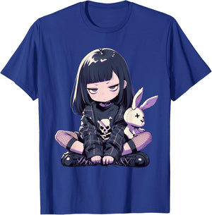 Grunge Goth Bunny Anime Girl Cute E-Girl Gothic Outfit T-Shirt - T-Shirt | Royal