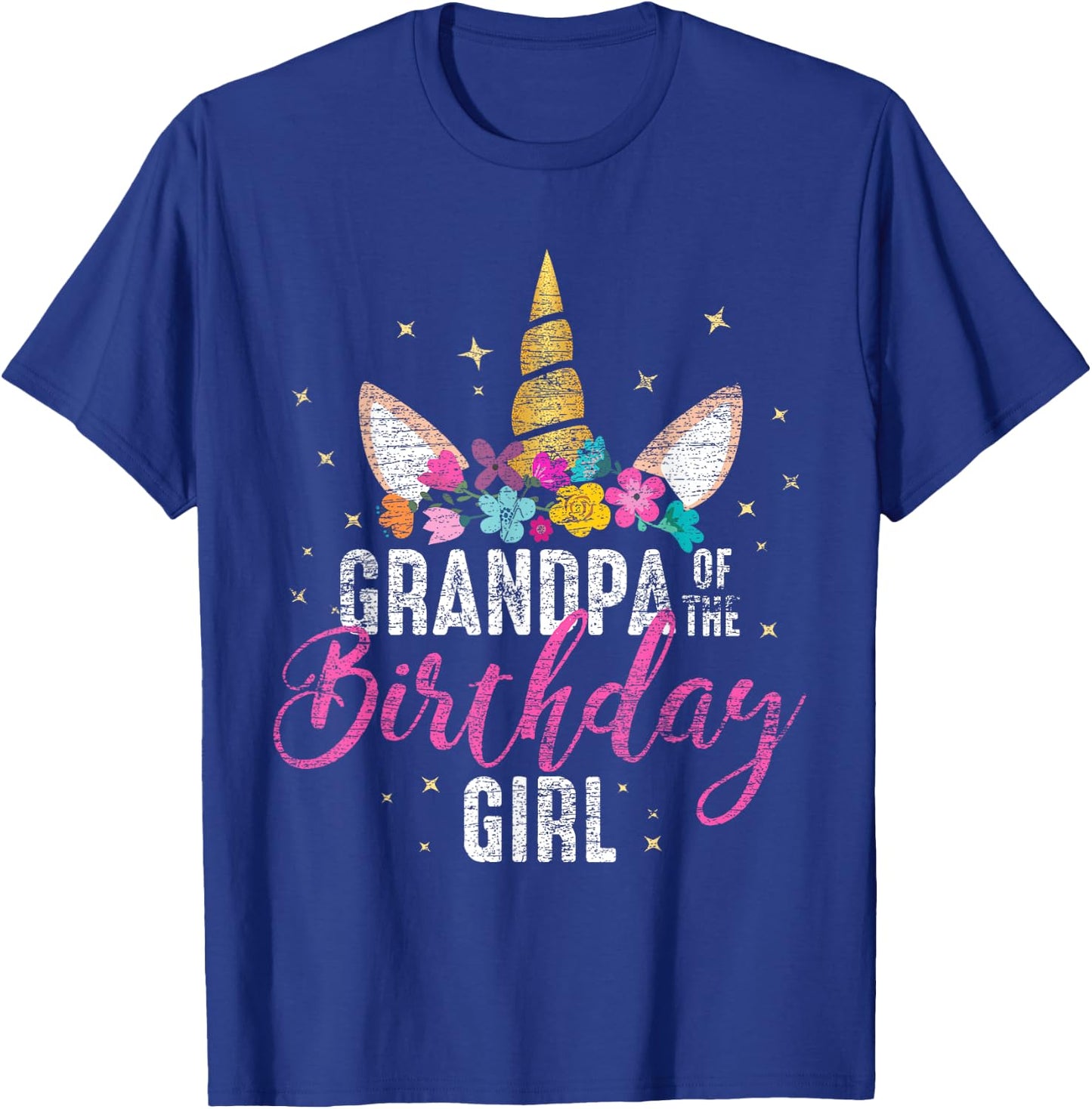 Grandpa Of The Birthday Girl Grandpa Gift Unicorn Birthday T-Shirt - T-Shirt | Royal