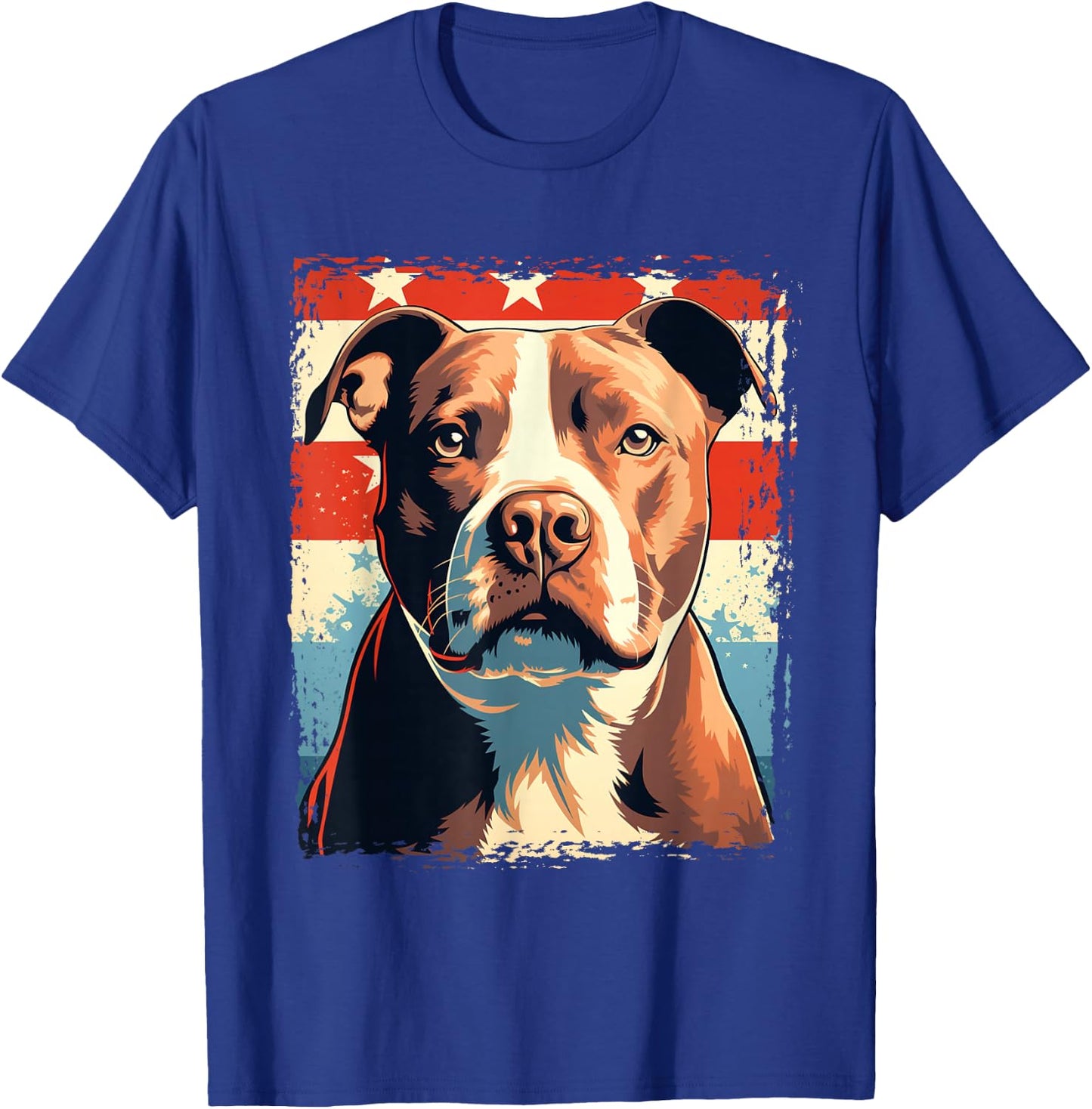 American Pitbull Terrier USA Pop Art Portrait for Dog Owners T-Shirt - T-Shirt | Royal