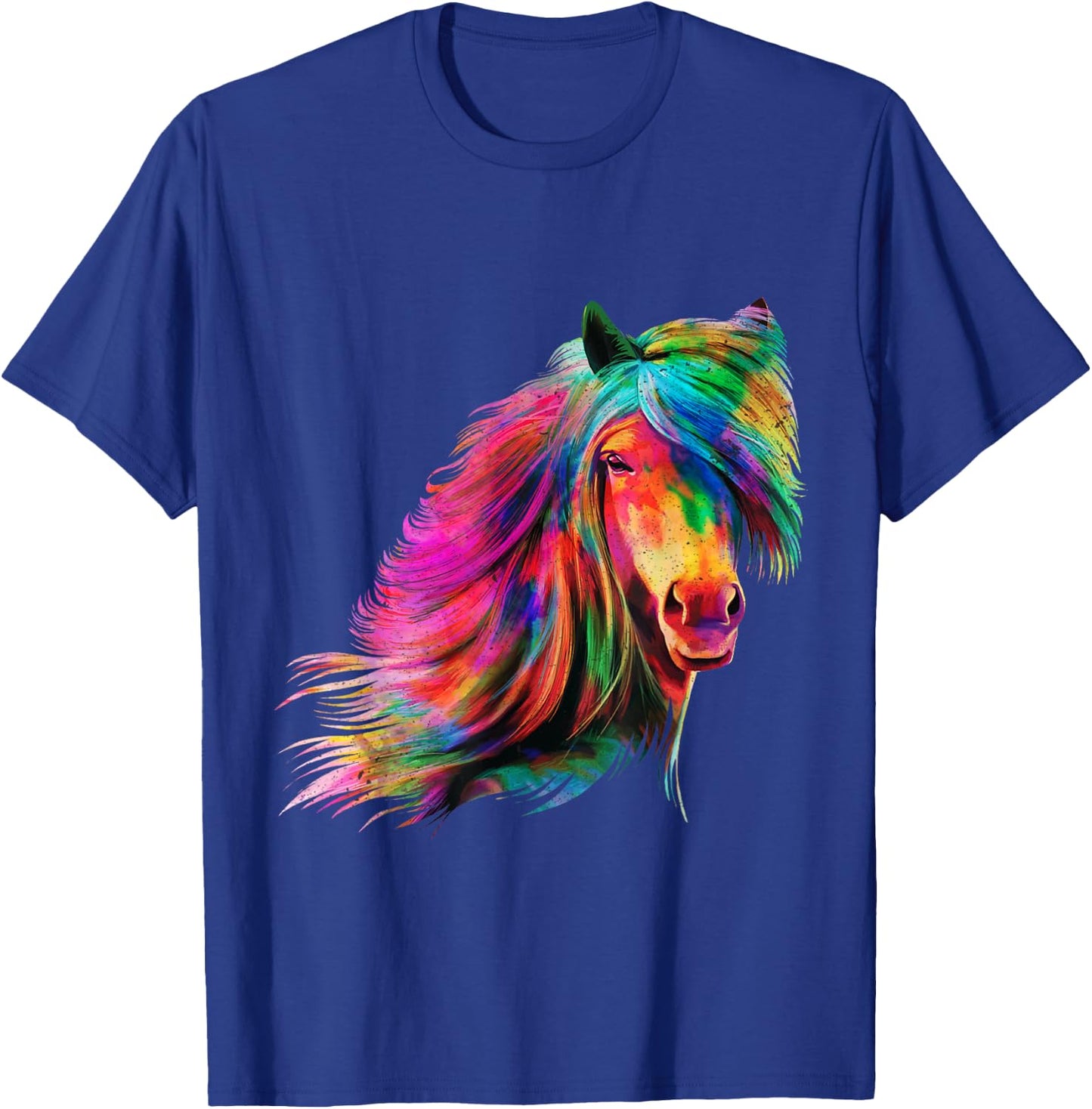 Horse Rainbow Watercolour Artistic Horse Design T-Shirt - T-Shirt | Royal