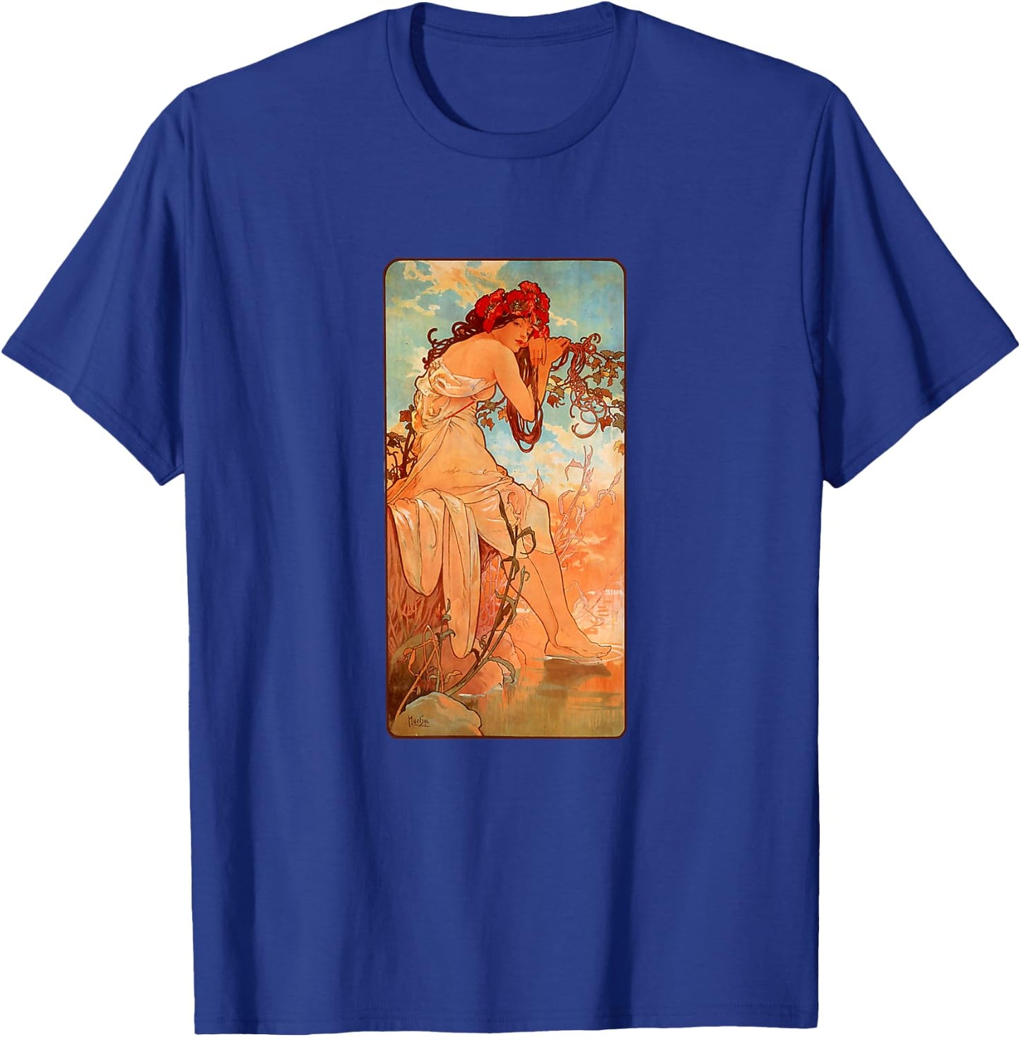 Art Nouveau Summer Maiden Mucha Beautiful Elegant Art Deco T-Shirt - T-Shirt | Royal