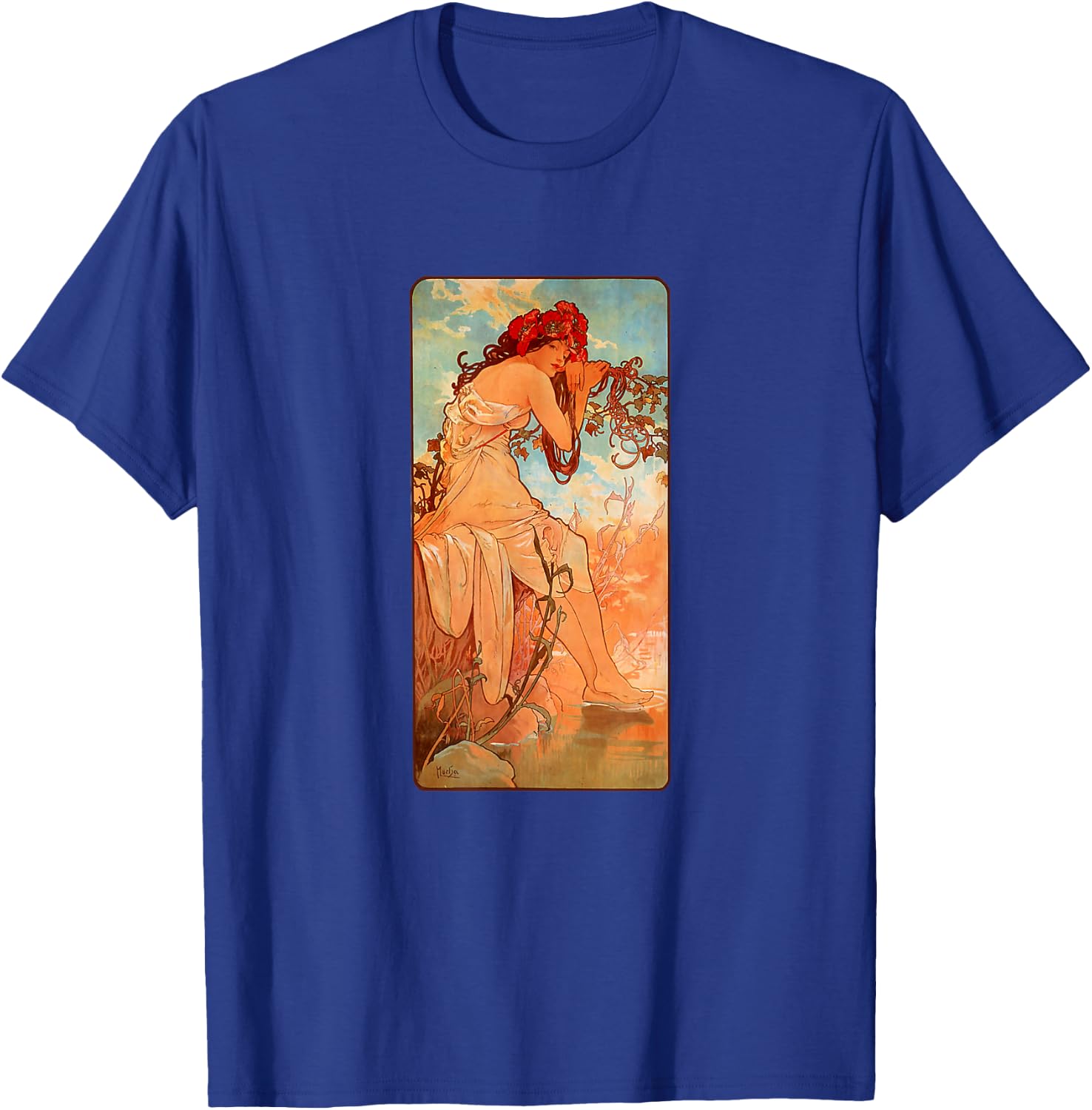Art Nouveau Summer Maiden Mucha Beautiful Elegant Art Deco T-Shirt - T-Shirt | Royal