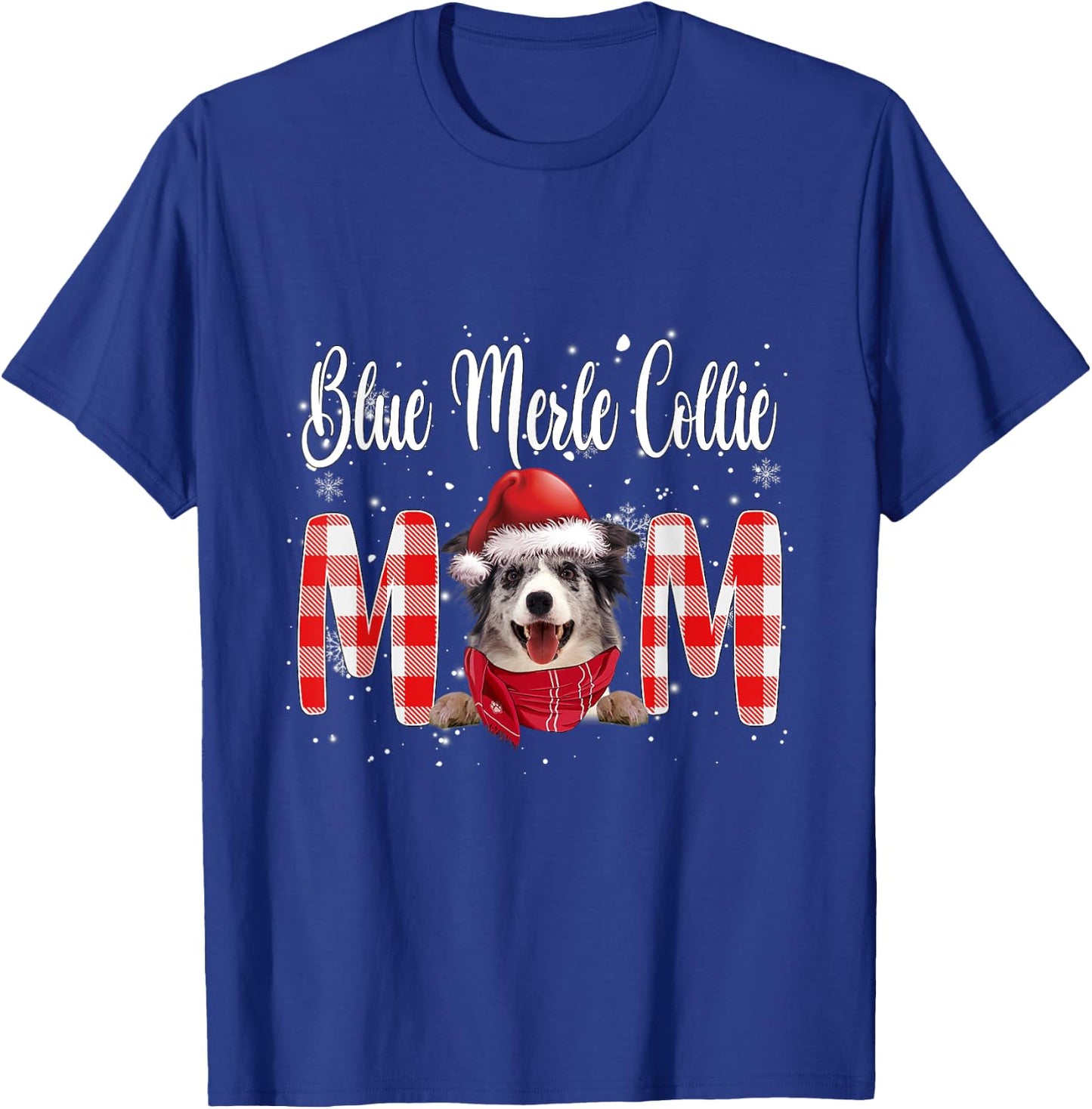 Blue Merle Border Collie Dog Mom Family Costume Christmas Men Women Kids T-Shirt - T-Shirt | Royal