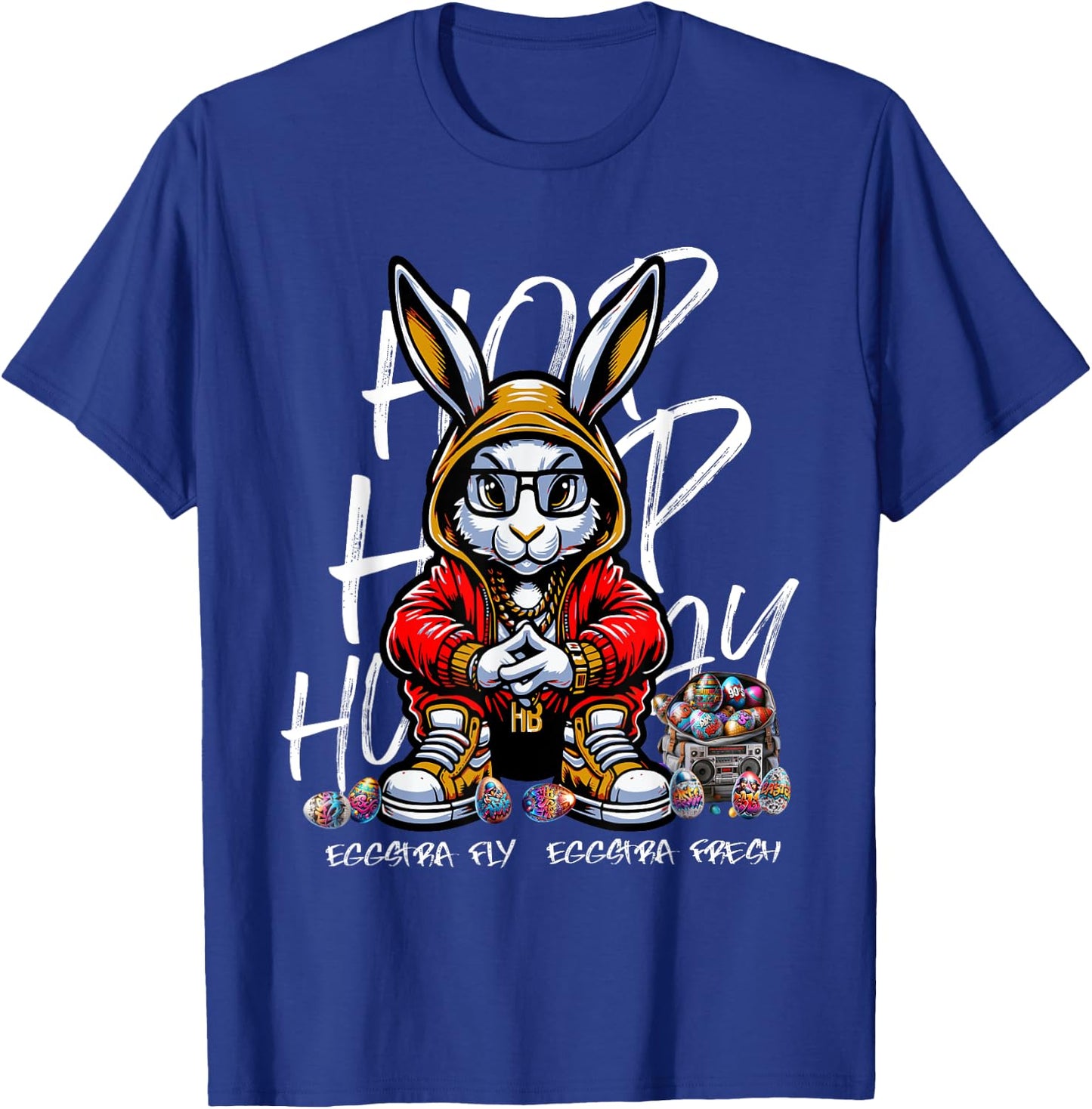 Easter Hip-Hop Bunny Street Style Rabbit with Beats T-Shirt - T-Shirt | Royal