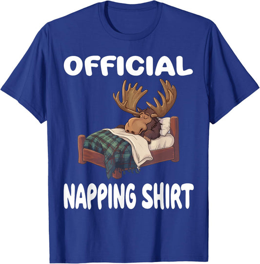 Moose Official Napping Shirt Pajamas Nightgown T-Shirt - T-Shirt | Royal
