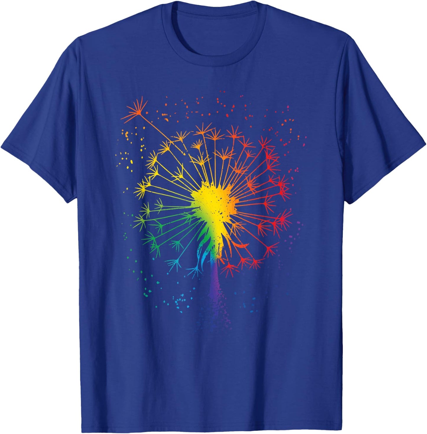 Just Dandelion Dandelion Garden Breathe Rainbow Flower T-Shirt - T-Shirt | Royal