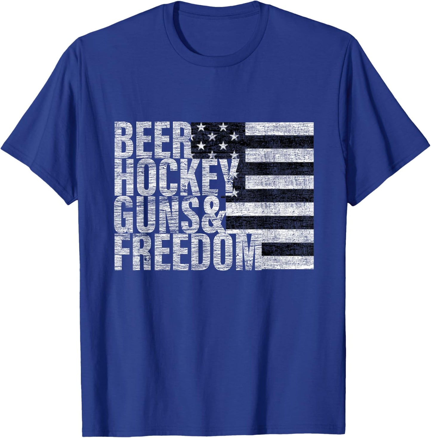 Beer Hockey Guns & Freedom T-Shirt - T-Shirt | Royal