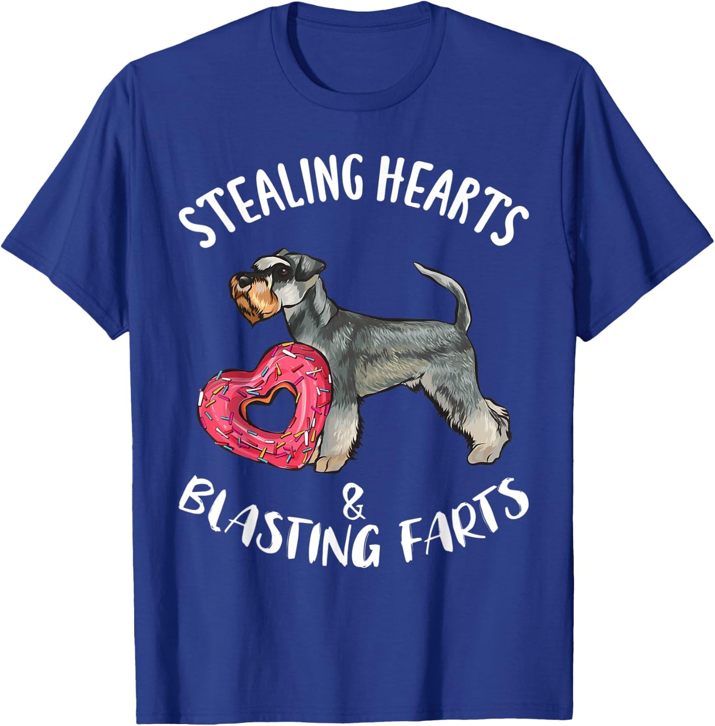 Stealing Hearts Blasting Farts Miniature Schnauzer Dog Men Women Kids T-Shirt - T-Shirt | Royal