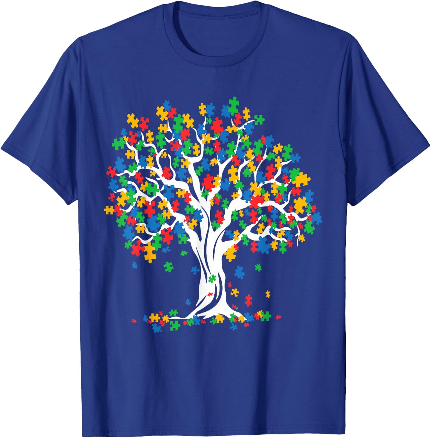 Tree Of Life Autism Awareness Month Funny ASD Supporter Gift T-Shirt - T-Shirt | Royal