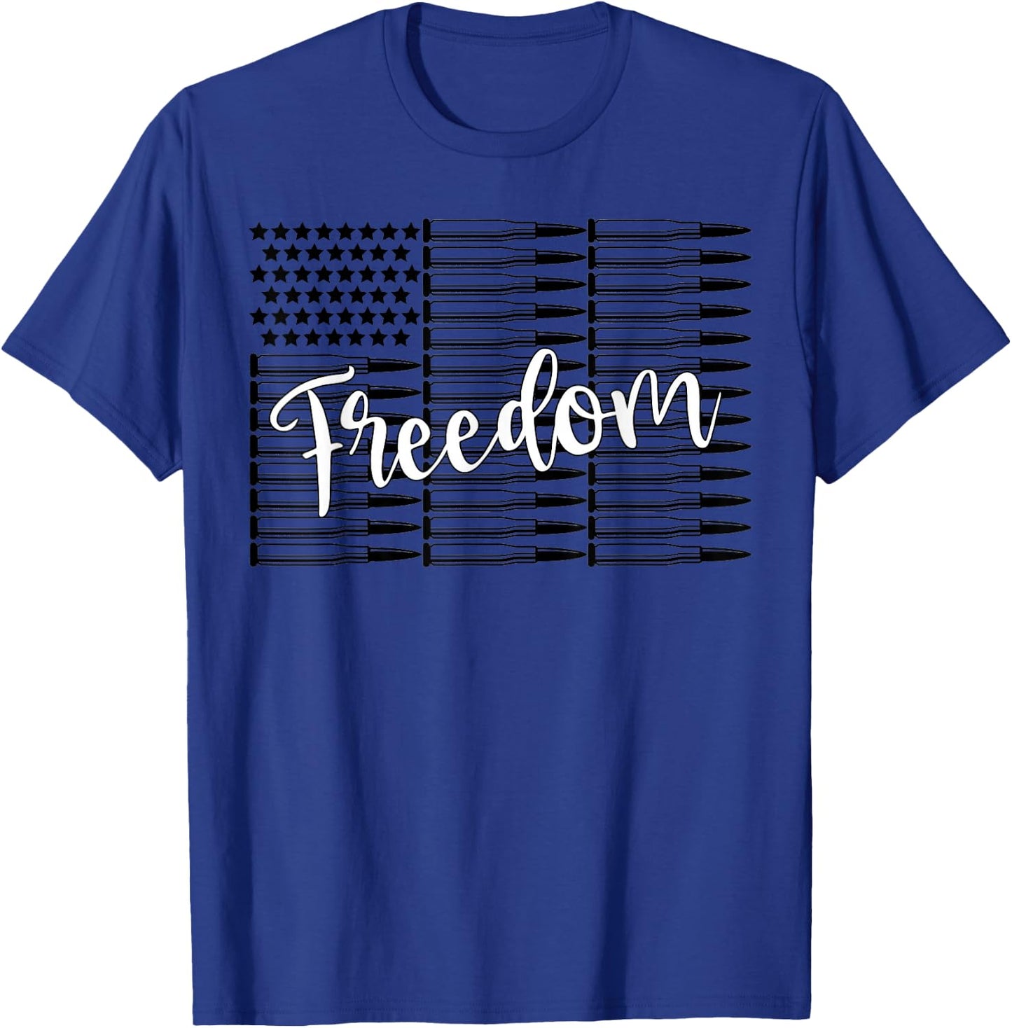 Freedom Bullet American Flag Patriot Women Men T-Shirt - T-Shirt | Royal