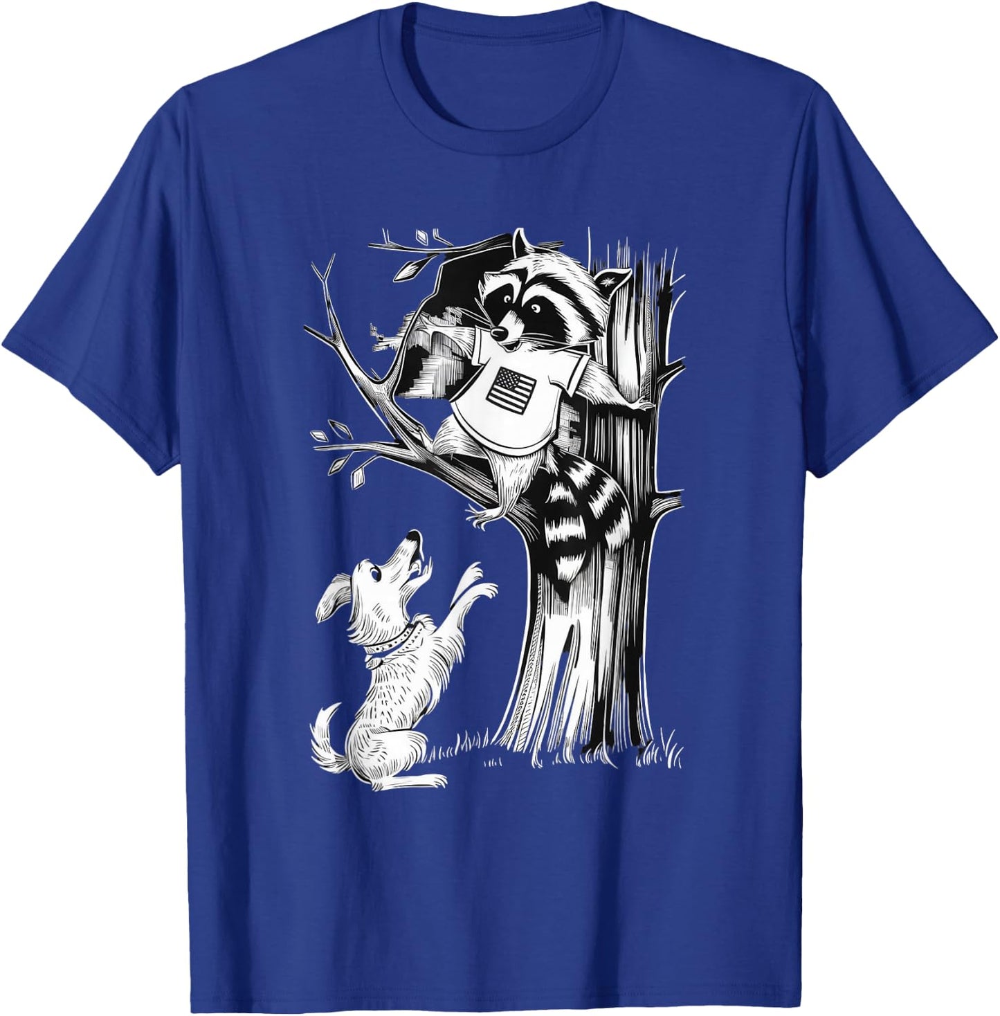Patriotic Coon Hunting Dogs American Flag men women T-Shirt - T-Shirt | Royal