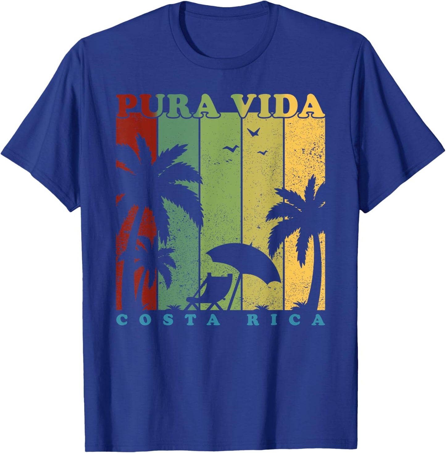 Vintage Retro Summer Vacation Costa Rica Pura Vida Beach Men Women Girls Kids T-Shirt - T-Shirt | Royal